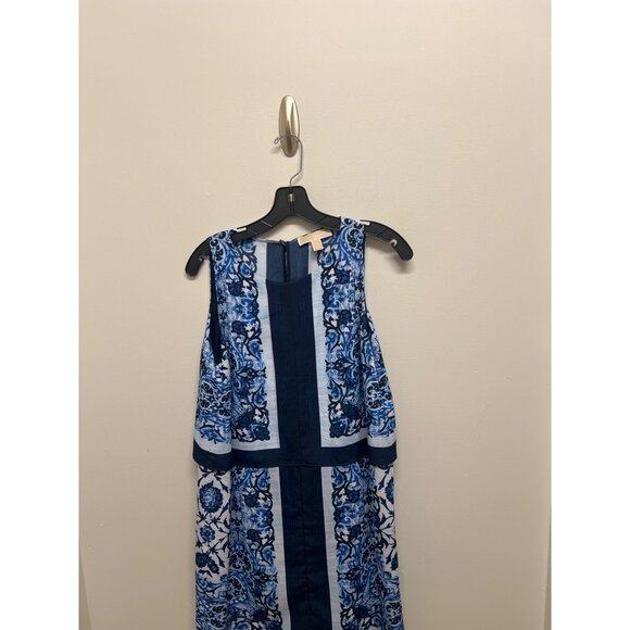 Michael Kors Womens Sleeveless Blue & White Floral Print Dress Size 4 - Picture 3 of 8